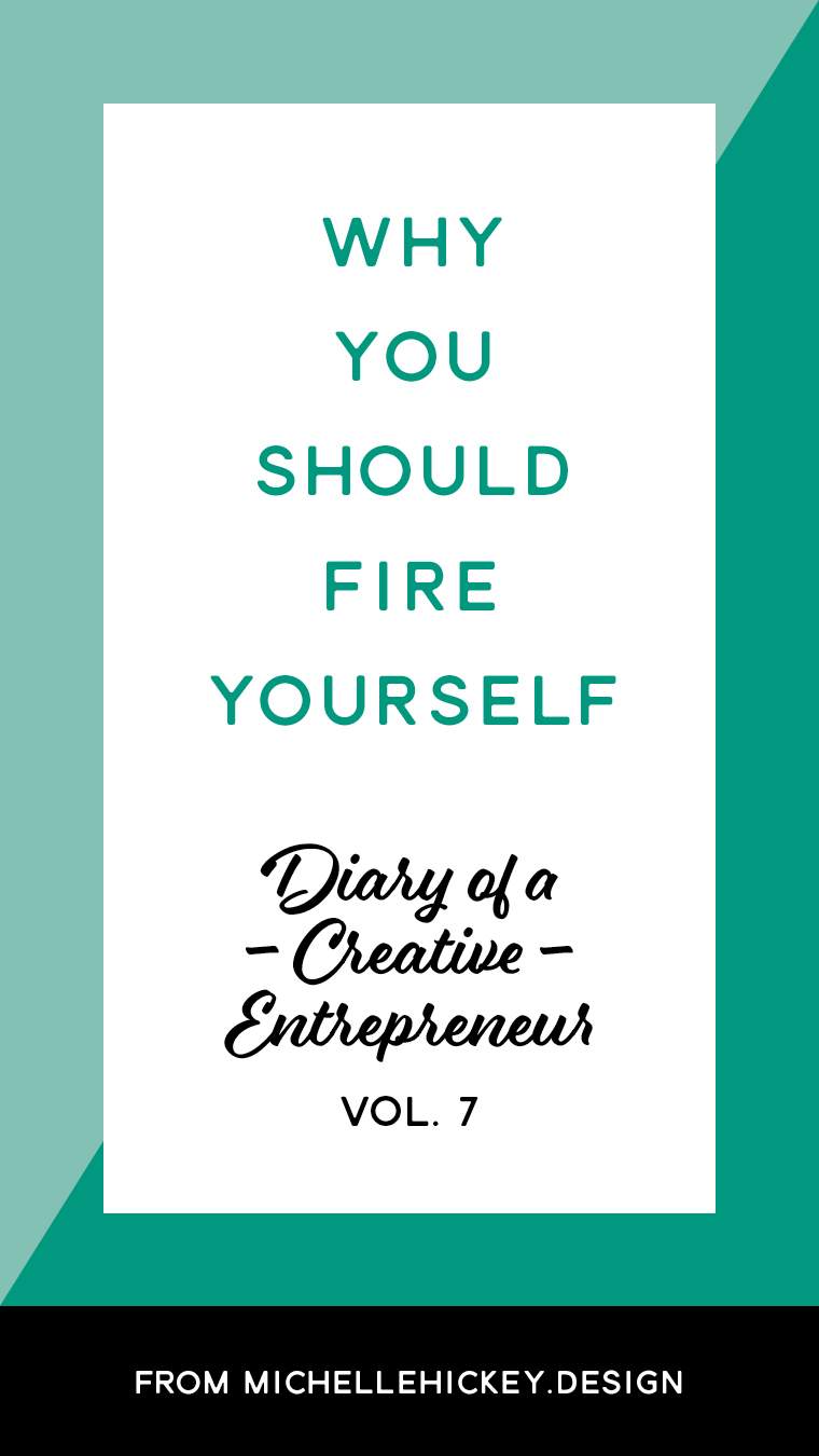 Why you should fire yourself. // Do you ever wonder what your fellow creative entrepreneurs are up to? In between the big wins, product launches, and collaborations are the small steps (some forward, some backward) that lead to those turning points. Here's a transparent account of a week in the life of a gal in passionate pursuit of business growth, personal development and those magical milestones. // From MichelleHickey.Design