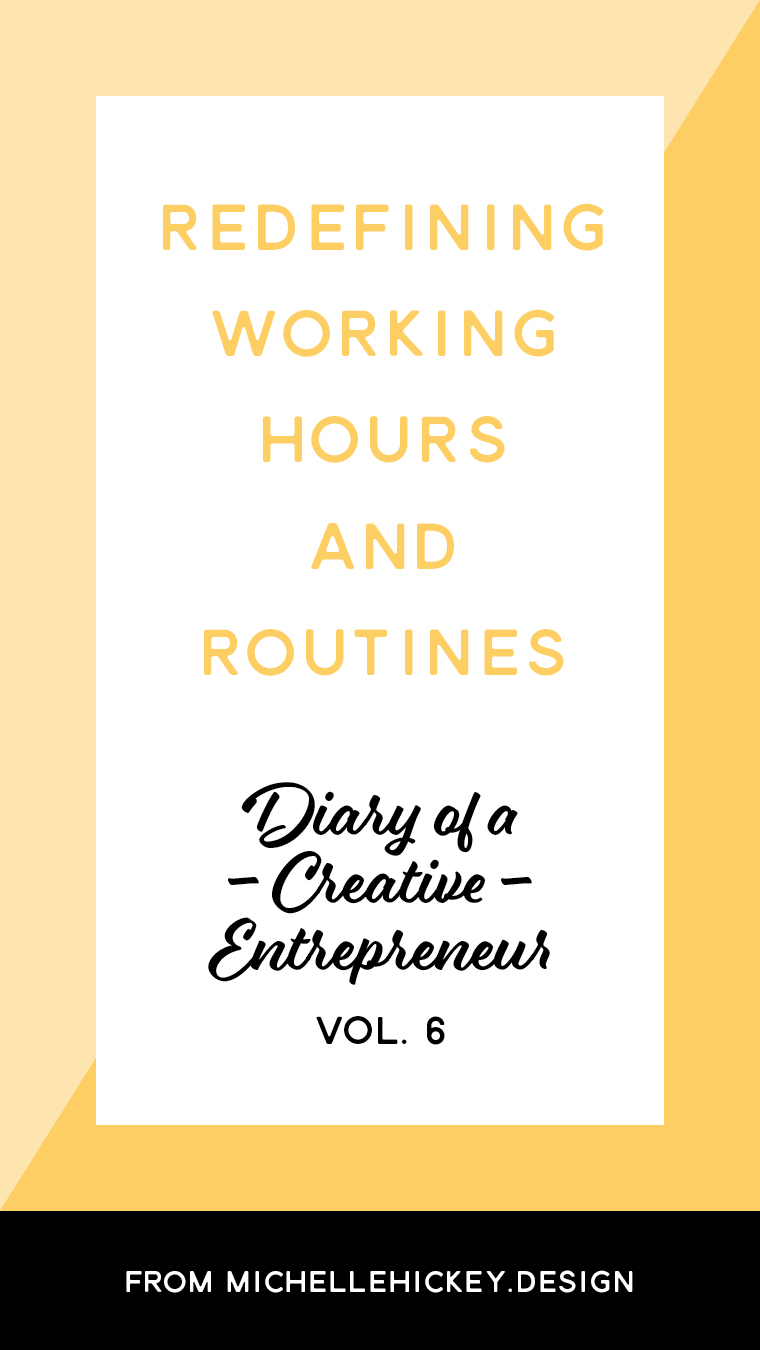 Redefining Working Hours and Routines // Do you ever wonder what your fellow creative entrepreneurs are up to? In between the big wins, product launches, and collaborations are the small steps (some forward, some backward) that lead to those turning points. Here's a transparent account of a week in the life of a gal in passionate pursuit of business growth, personal development and those magical milestones. // From MichelleHickey.Design
