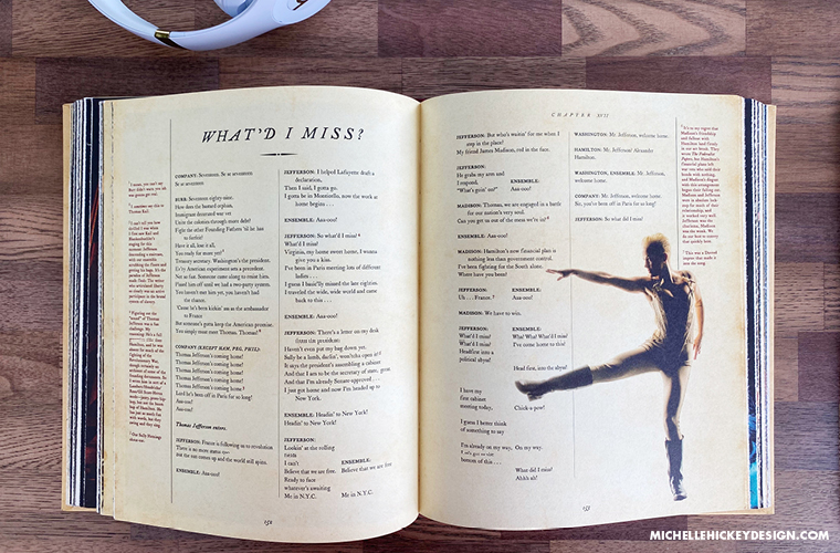 Michelle shares the creative lessons she learned from the book, Hamilton: The Revolution, by Lin-Manuel Miranda and Jeremy McCarter. // From Michelle Hickey Design #creativedevelopment #hamilton #bookreview
