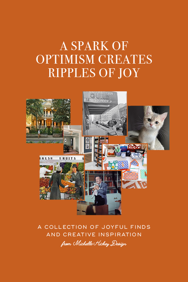 A spark of optimism creates ripples of joy. A collection of joyful photos and creative inspiration from Michelle Hickey Design.